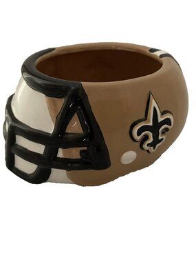 New Orlean Saints Ceramic Helmet Candy Dish Bowl Planter Fleur De Lis Football